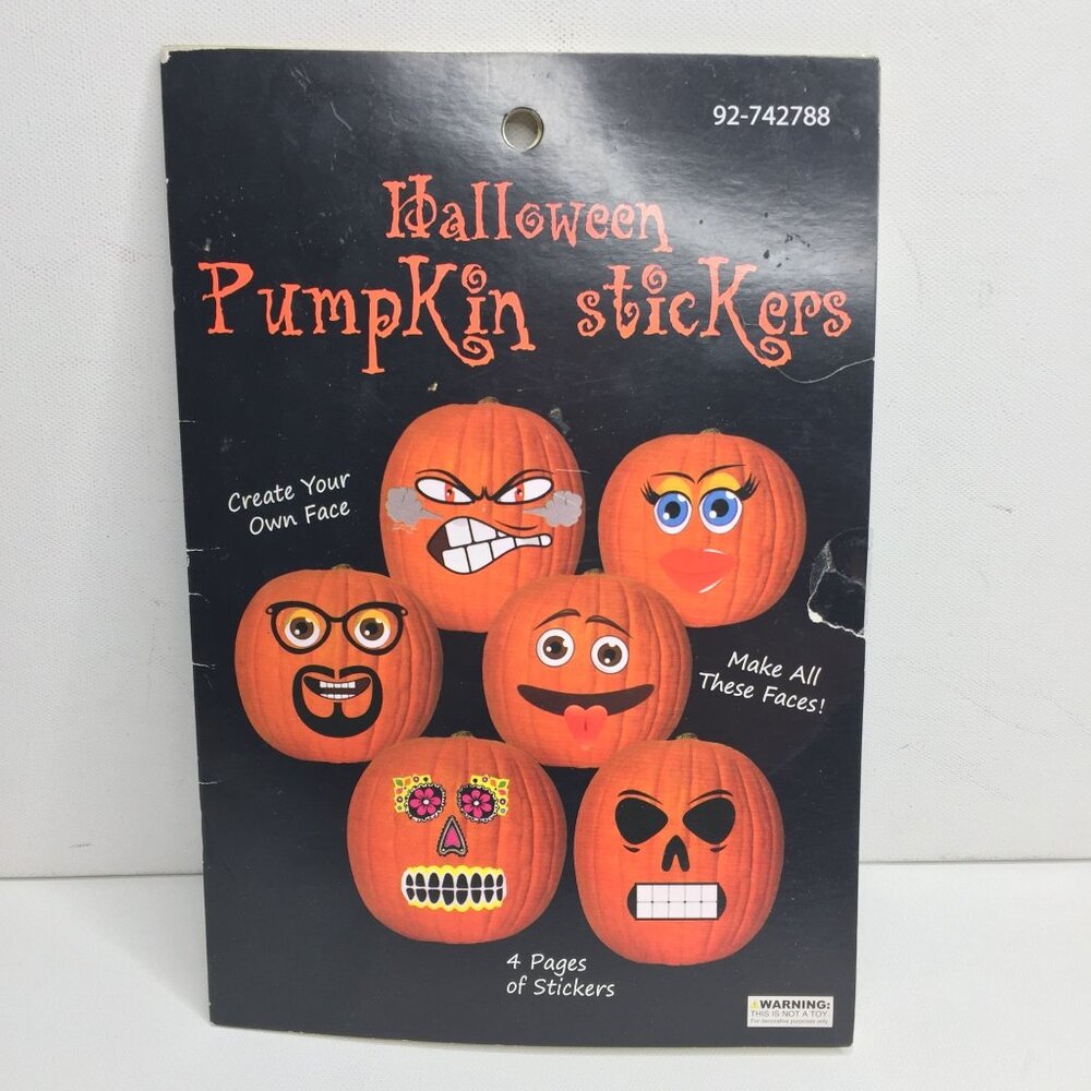 Momentum Brands 4 Pages Pumpkin Emoti-kins Halloween Stickers Jack-o-Lantern Fun